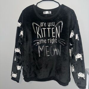 Kitten Sweater Women’s XLBrown Long Sleeve Pullover Soft Fleece